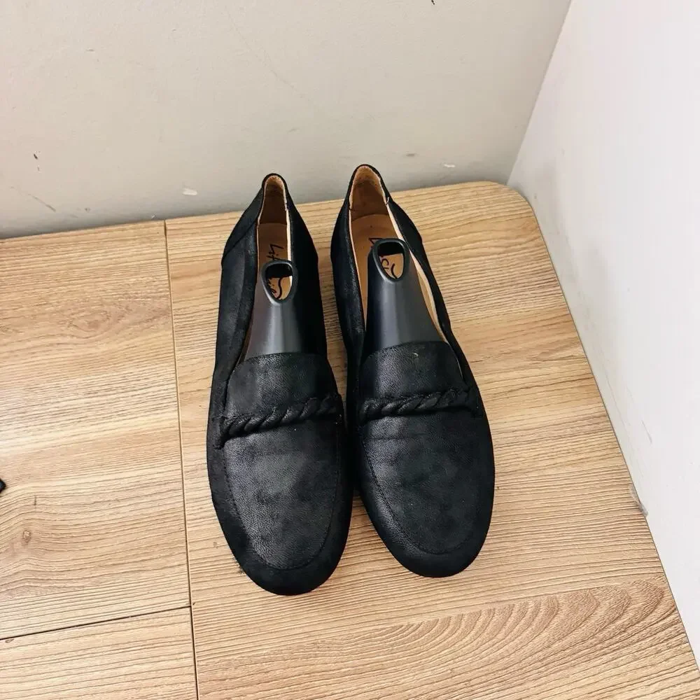 LifeStride Drew Black Suede Loafers Women’s Size 10